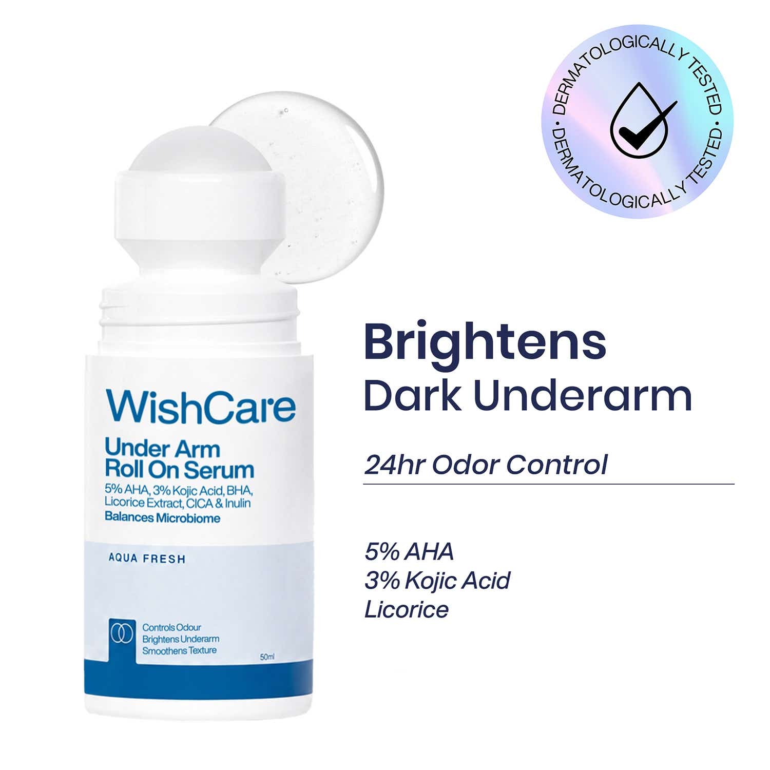WishCare | WishCare Aqua Fresh Underarm Roll On Serum Reduces Pigmentation and Prevents Body Odour (50 ml)