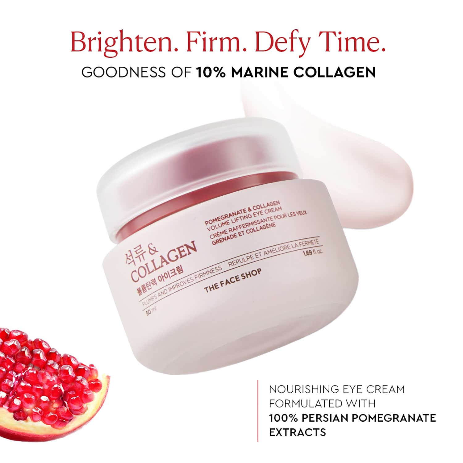 The Face Shop | The Face Shop Collagen & Pomegranate Korean Under Eye Cream for Dark Circles & Wrinkles (50 ml)