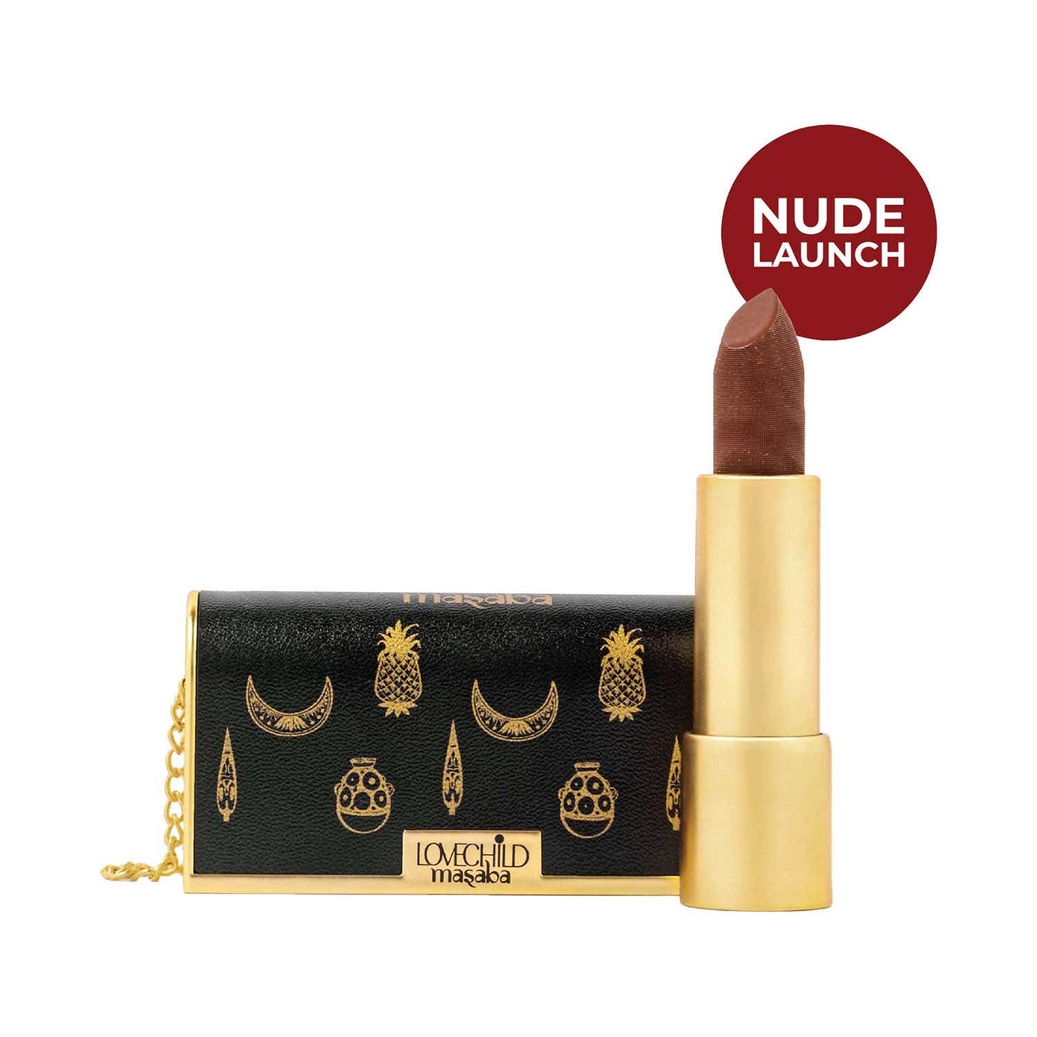 LoveChild Masaba | LoveChild Masaba Batua Pocket Lipstick Rich Satin Finish - Chai Khari (4 g)