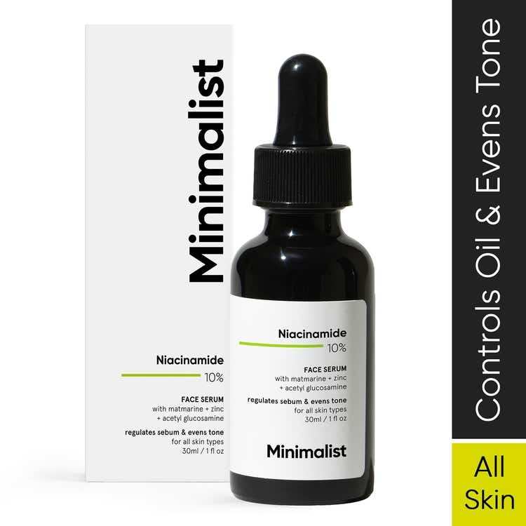 Minimalist 10 Niacinamide Face Serum With Matmarine + Zinc For Reducing Oil & Blemishes