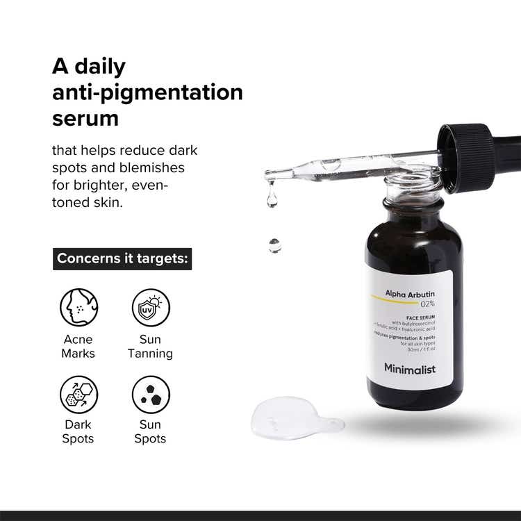 Minimalist 2 Alpha Arbutin Face Serum With Butylresorcinol & Ferulic Acid thumbnail 2