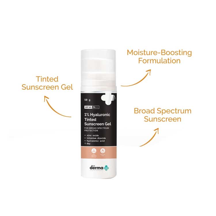 The Derma Co 1 Hyaluronic Tinted Sunscreen Gel SPF 60 PA++++ thumbnail 3