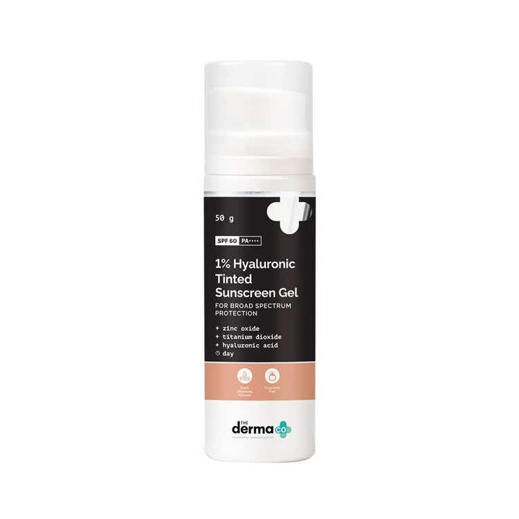 The Derma Co 1 Hyaluronic Tinted Sunscreen Gel SPF 60 PA++++
