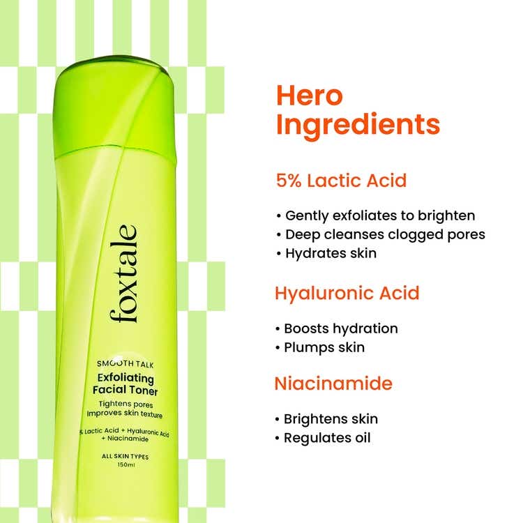 Foxtale Exfoliating Facial Toner with 5 Lactic Acid & Niacinamide thumbnail 4