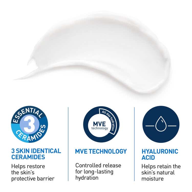CeraVe Moisturizer cream for Dry Skin, Barrier Repair Cream with Ceramides, Dermatologist Recommended thumbnail 3