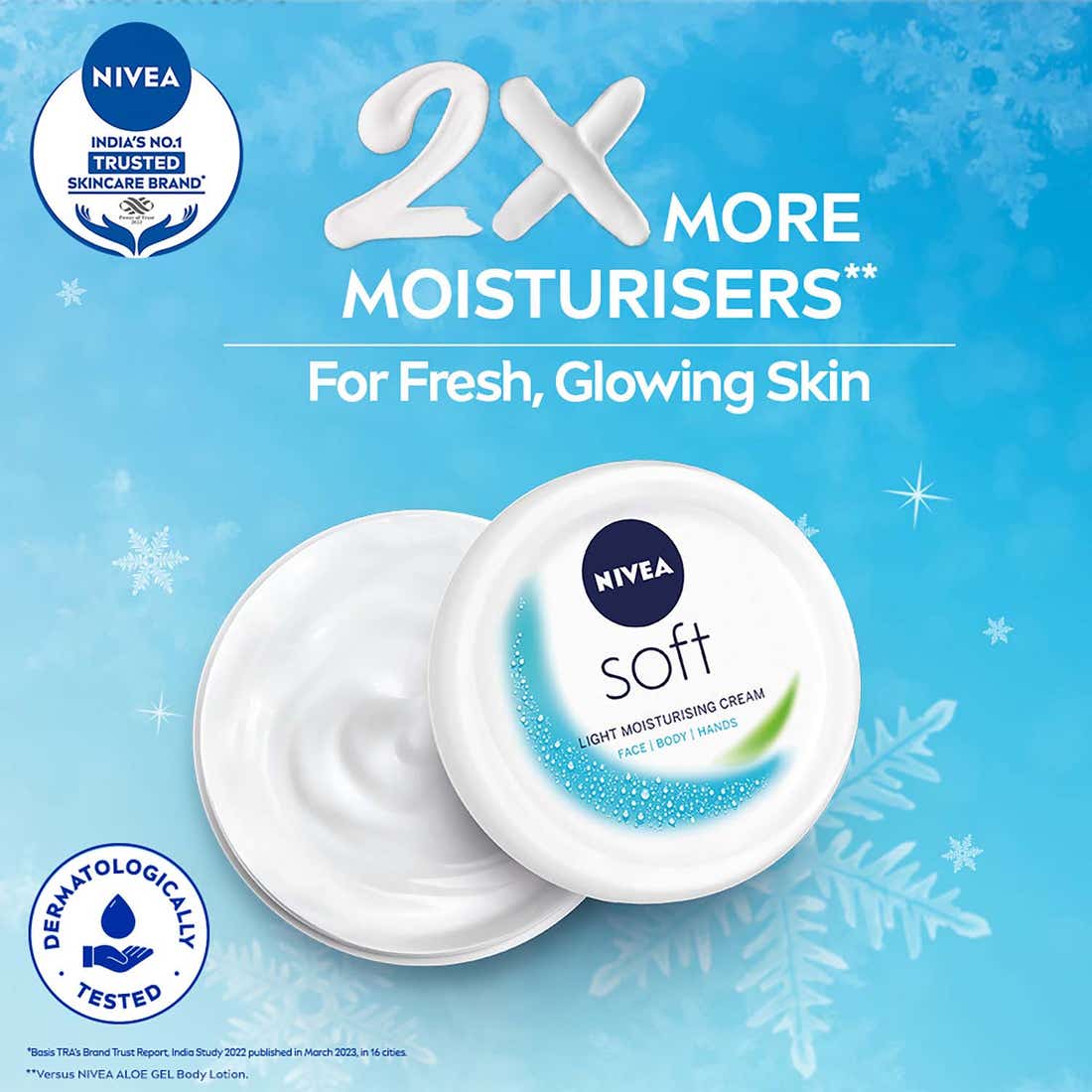 Nivea Soft Moisturising Cream For Face Hands & Body 100 Ml