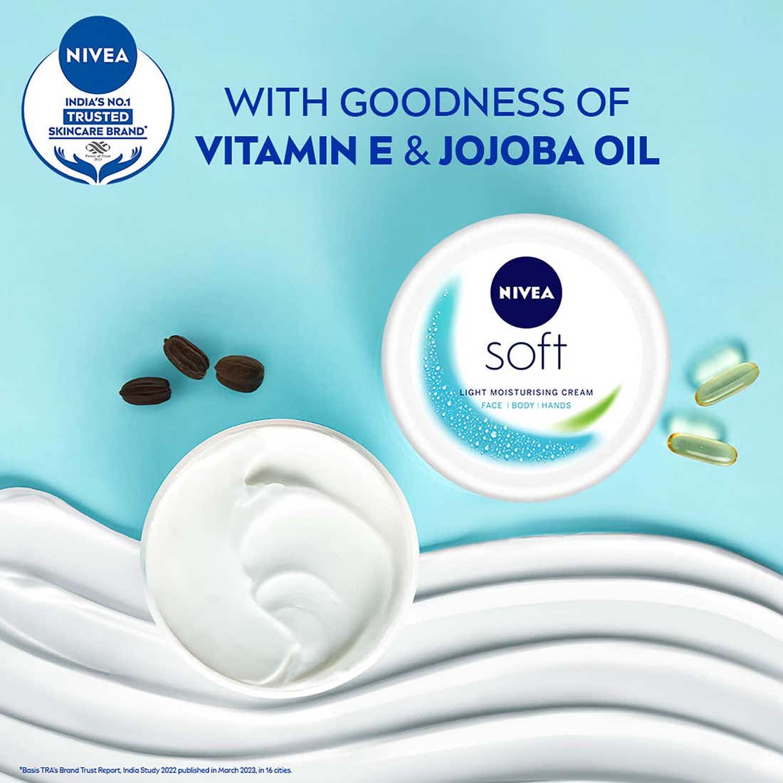 Nivea Soft Moisturising Cream For Face Hands & Body 100 Ml