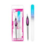 Majestique 2-in-1 Nail Care Set - Glass Nail Filer & Cuticle Remover (2 pcs)