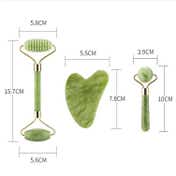 SEMINO 3 in 1 Jade Roller and Gua Sha Set - Green (3 pcs)