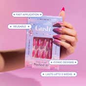 Gush Beauty Nailed It Reusable Luxury Press On Nails With Application Kit - People Pleaser (24 pcs)