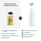 Brillare 5% Tea Tree Hair Oil Shots for Dandruff and Itchy Scalp with 1% Salicylic Acid (48 ml)