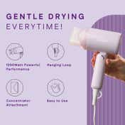 WINSTON Ionic Foldable Hair Dryer with Low Noise & Overheat Protection - 1200W