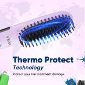 Vega Mini Hair Straightener Brush-Natural Straight in Few Min for Women 2 Heat Settings (VHSB-05)