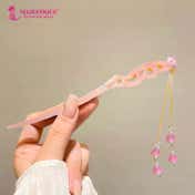 Majestique Elegant Chinese Style Hair Stick for Bun & Juda with Dangling Beads - Pink