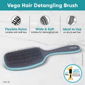 Vega Detangling Brush for Women, Men & Children, Wet & Dry Use (DTB-08)