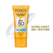 Pond's Sun Miracle SPF 50 PA+++ Ultra Light Gel Sunscreen Protect & Hydrate with Cera Hyamino (50 g)