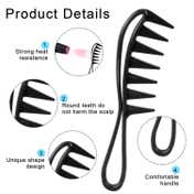 Bronson Professional Shower Detangler Hair Comb with Wide Tooth for Curly & Wavy Hair