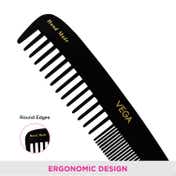 Vega Handmade Graduated Black Dressing Hair Comb for Men and Women - Black (HMBC-102) (40 g)