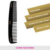 Vega Handmade Graduated Black Dressing Hair Comb for Men and Women - Black (HMBC-102) (40 g)