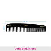 Vega Handmade Graduated Black Dressing Hair Comb for Men and Women - Black (HMBC-102) (40 g)