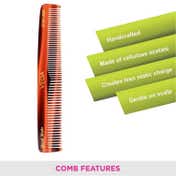 Vega General Grooming Hair Comb for Men and Women Black Handmade (HMBC-106) (19 g)