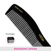Vega Graduated Dressing Hair Comb for Men and Women Black Handmade (HMBC-115) (35 g)