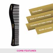 Vega Handmade Shampoo Hair Comb for Men and Women - Black (HMBC-125) (32 g)