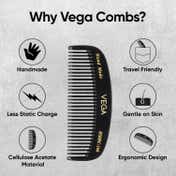 Vega Beard Comb for Men Pocket size Comb for Hair Groom your Beard (HMBC-166) (10 g)
