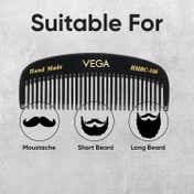 Vega Beard Comb for Men Pocket size Comb for Hair Groom your Beard (HMBC-166) (10 g)