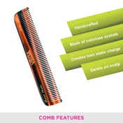 VEGA Handcrafted Pocket Hair Comb for Men & Women Detangling Daily Grooming (HMC-120)