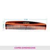 Vega Pocket Hair Comb Handmade India's No.1 Hair Comb Brand for Men and Women (HMC-19D) (9 g)