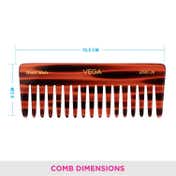 Vega Handmade Shampoo Hair Comb with Wide Teeth for Men and Women Large (HMC-30) (57 g)