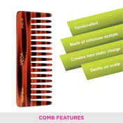 Vega Handmade Shampoo Hair Comb with Wide Teeth for Men and Women Large (HMC-30) (57 g)