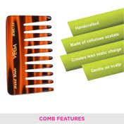 Vega Handmade Shampoo Hair Comb India's No.1 Hair Comb Brand for Men & Women Small (HMC-31) (14 g)