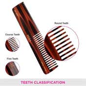 Vega Handmade Tortoise Shell Pattern Graduated Dressing Hair Comb for Men and Women (HMC-3D) (24 g)
