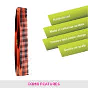Vega Handmade Dressing Hair Comb for Tortoise Shell Pattern for Men and Women (HMC-42) (62 g)