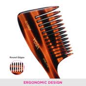 Vega Tortoise Shell Handmade Shampoo Hair Comb for Men and Women (HMC-71) (52 g)