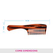 Vega Tortoise Shell Handmade Shampoo Hair Comb for Men and Women (HMC-71) (52 g)