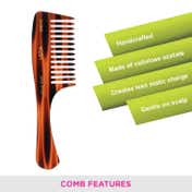 Vega Tortoise Shell Handmade Shampoo Hair Comb for Men and Women (HMC-71) (52 g)