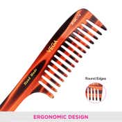 Vega Shampoo Hair Comb with Tortoise Shell Pattern for Men and Women (HMC-74) (56 g)