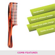 Vega Shampoo Hair Comb with Tortoise Shell Pattern for Men and Women (HMC-74) (56 g)