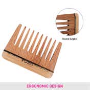 Vega Handmade Wooden Hair Comb with Wide Tooth for Men and Women (HMWC-05) (25 g)