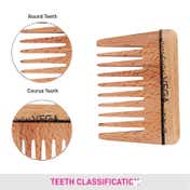 Vega Handmade Wooden Hair Comb with Wide Tooth for Men and Women (HMWC-05) (25 g)
