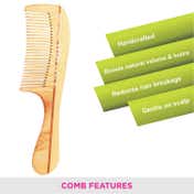 Vega Handmade Boutique Wooden Hair Comb for Men and Women (HMWC-06) (39 g)