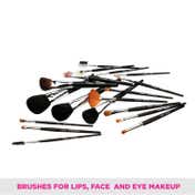 Vega Soft Bristle Makeup Brushes Set with Black Leather Case Set of 20 (LK-20) (740 g)