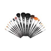 Vega Soft Bristle Makeup Brushes Set with Black Leather Case Set of 20 (LK-20) (740 g)