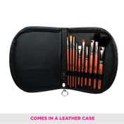 Vega Makeup Brush Set with Black Leather Case Set of 10 (LK-10) (316 g)