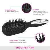 Vega Mini Cushioned Hair Brush for Men & Women All Hair Types (R7-CB) (85 g)
