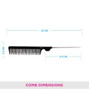 Vega Tail Hair Comb Rat Tail Comb Long Head with Long Tail for Men and Women (1222) (15 g)