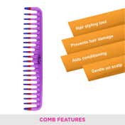 Vega Detangling Comb (1 Row), (1266)
